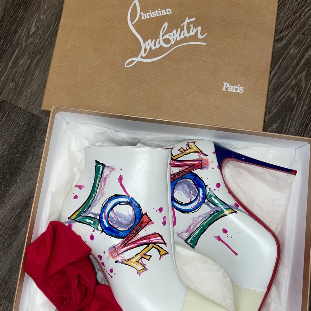 Christian Louboutin in Love bootie heels